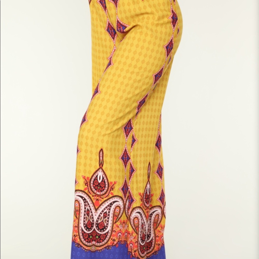 Smocked waist pants in Mustard